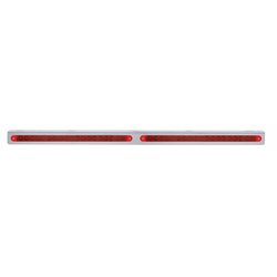 UP37933-25-5/16" Stainless Light Bracket With 2X 19 LED 12" Light Bars - Red LED/Red Lens