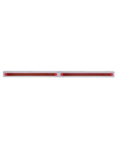UP37933-25-5/16" Stainless Light Bracket With 2X 19 LED 12" Light Bars - Red LED/Red Lens