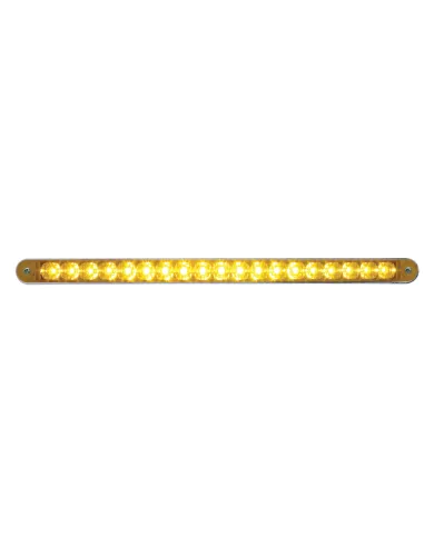 UP37940-19 LED 12" Reflector Turn Signal Light Bar With Bezel - Amber LED/Amber Lens