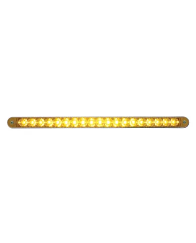 UP37940-19 LED 12" Reflector Turn Signal Light Bar With Bezel - Amber LED/Amber Lens