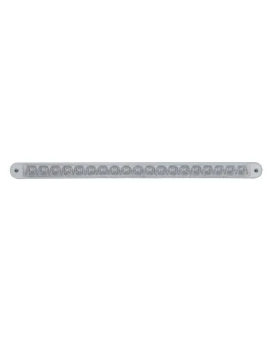 UP37942-19 LED 12" Reflector Turn Signal Light Bar With Bezel - Amber LED/Clear Lens