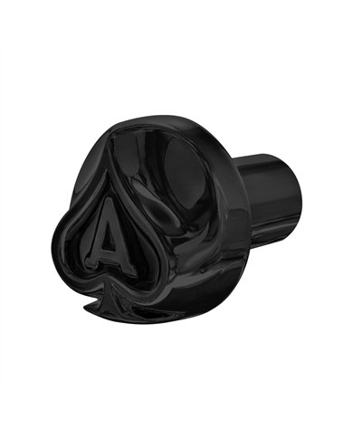UP71020-Ace Of Spades Air Valve Knob - Candy Black With Matte Black Inlay