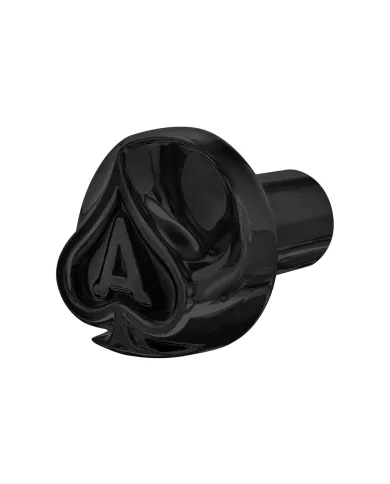 UP71020-Ace Of Spades Air Valve Knob - Candy Black With Matte Black Inlay