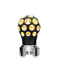 UP71076-Thread-On Matte Black Phoenix Style Ball Gearshift Knob With LED 13/15/18 Speed Adapter-Amber LED