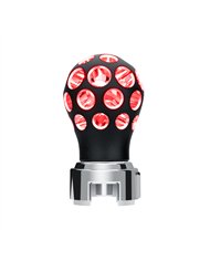UP71078-Thread-On Matte Black Phoenix Style Ball Gearshift Knob With LED 13/15/18 Speed Adapter-Red LED