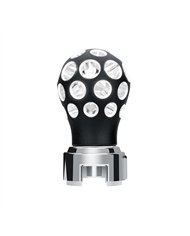 UP71079-Thread-On Matte Black Phoenix Style Ball Gearshift Knob With LED 13/15/18 Speed Adapter-White LED