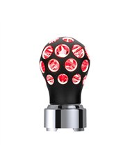UP71082-Thread-On Matte Black Phoenix Style Ball Gearshift Knob With LED 9/10 Speed Adapter-Red LED
