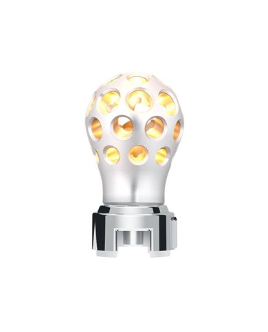 UP71084-Thread-On Annodized Phoenix Style Ball Gearshift Knob With LED 13/15/18 Speed Adapter-Amber LED