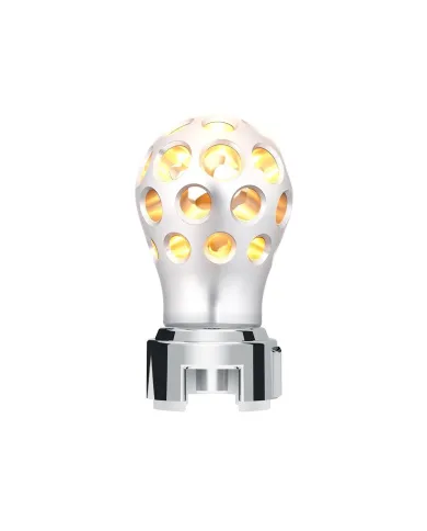 UP71084-Thread-On Annodized Phoenix Style Ball Gearshift Knob With LED 13/15/18 Speed Adapter-Amber LED