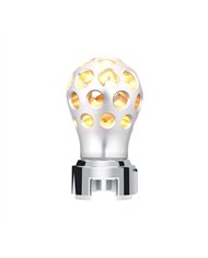 UP71084-Thread-On Annodized Phoenix Style Ball Gearshift Knob With LED 13/15/18 Speed Adapter-Amber LED