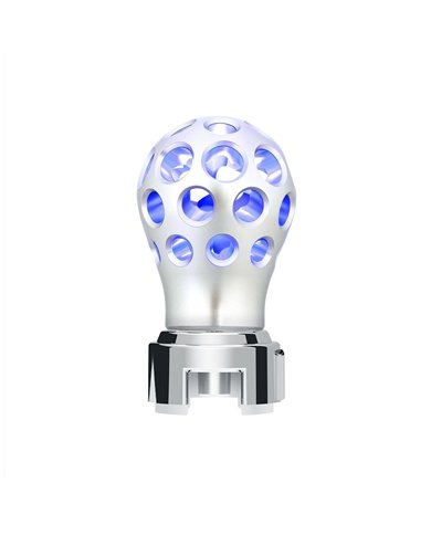 UP71085-Thread-On Annodized Phoenix Style Ball Gearshift Knob With LED 13/15/18 Speed Adapter-Blue LED