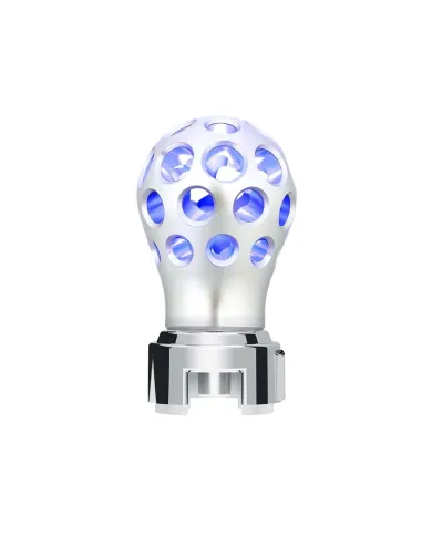 UP71085-Thread-On Annodized Phoenix Style Ball Gearshift Knob With LED 13/15/18 Speed Adapter-Blue LED