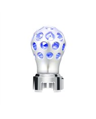 UP71085-Thread-On Annodized Phoenix Style Ball Gearshift Knob With LED 13/15/18 Speed Adapter-Blue LED