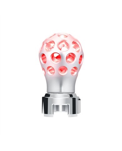 UP71086-Thread-On Annodized Phoenix Style Ball Gearshift Knob With LED 13/15/18 Speed Adapter-Red LED