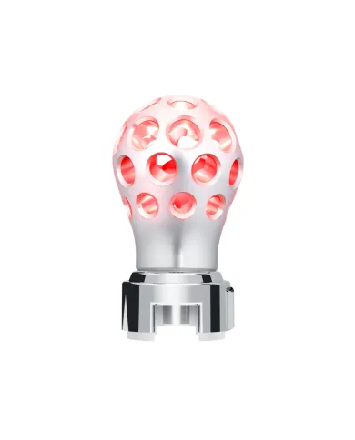 UP71086-Thread-On Annodized Phoenix Style Ball Gearshift Knob With LED 13/15/18 Speed Adapter-Red LED