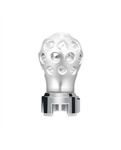 UP71087-Thread-On Annodized Phoenix Style Ball Gearshift Knob With LED 13/15/18 Speed Adapter-White LED
