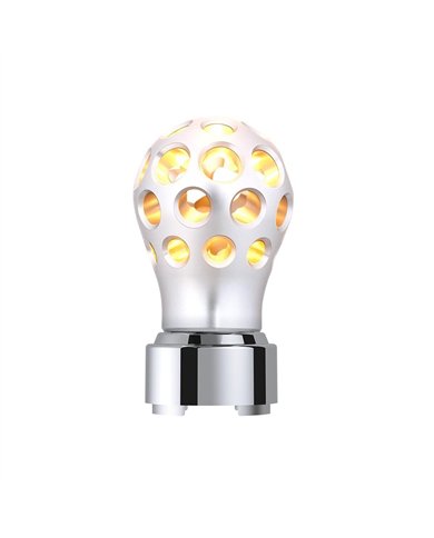UP71088-Thread-On Annodized Phoenix Style Ball Gearshift Knob With LED 9/10 Speed Adapter-Amber LED