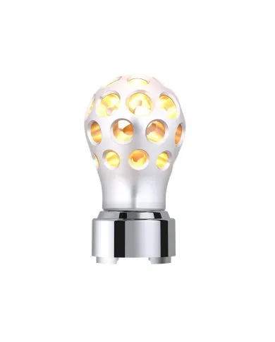 UP71088-Thread-On Annodized Phoenix Style Ball Gearshift Knob With LED 9/10 Speed Adapter-Amber LED