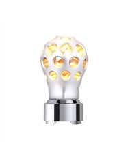 UP71088-Thread-On Annodized Phoenix Style Ball Gearshift Knob With LED 9/10 Speed Adapter-Amber LED