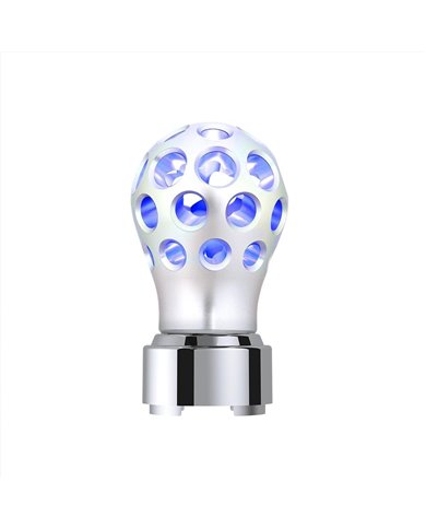 UP71089-Thread-On Annodized Phoenix Style Ball Gearshift Knob With LED 9/10 Speed Adapter-Blue LED