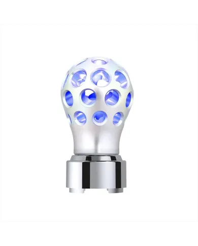 UP71089-Thread-On Annodized Phoenix Style Ball Gearshift Knob With LED 9/10 Speed Adapter-Blue LED