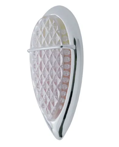 UP37963-51 LED Duo "Baby Zephyr" Auxiliary/Utility Light With Bezel- Red+Amber LED/Clear Lens