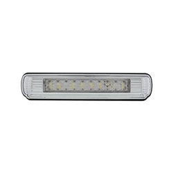 UP110204-Chrome License Plate Light With White LED Backup Light - White LED/Clears Lens