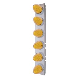 UP37984-SS Front Air Cleaner Bracket With 12X 19 LED Watermelon Lights & Bezels For Peterbilt-Amber LED & Lens