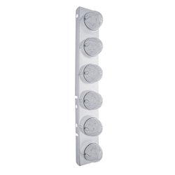 UP37985-SS Front Air Cleaner Bracket With 12X 19 LED Watermelon Lights & Bezels For Peterbilt-Amber LED/Clear Lens