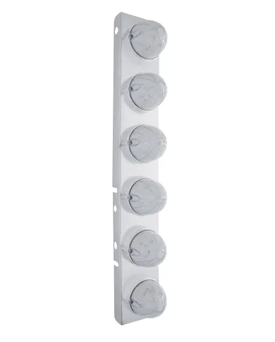 UP37985-SS Front Air Cleaner Bracket With 12X 19 LED Watermelon Lights & Bezels For Peterbilt-Amber LED/Clear Lens