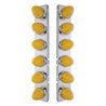 UP37986-SS Front Air Cleaner Bracket With 12X 19 LED Beehive Lights & Bezels For Peterbilt-Amber LED & Lens