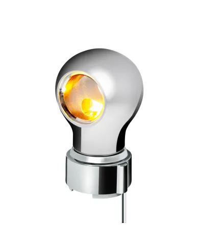 UP71163-Thread-On Chrome Charlotte Style Gearshift Knob With LED 9/10 Speed Adapter-Amber LED