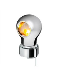 UP71163-Thread-On Chrome Charlotte Style Gearshift Knob With LED 9/10 Speed Adapter-Amber LED