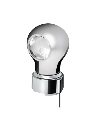 UP71165-Thread-On Chrome Charlotte Style Gearshift Knob With LED 9/10 Speed Adapter-White LED