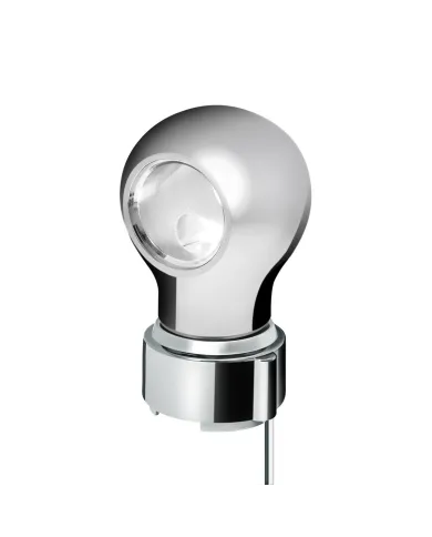 UP71165-Thread-On Chrome Charlotte Style Gearshift Knob With LED 9/10 Speed Adapter-White LED