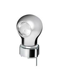 UP71165-Thread-On Chrome Charlotte Style Gearshift Knob With LED 9/10 Speed Adapter-White LED