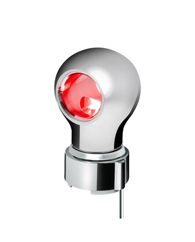 UP71168-Thread-On Chrome Charlotte Style Gearshift Knob With LED 9/10 Speed Adapter-Red LED