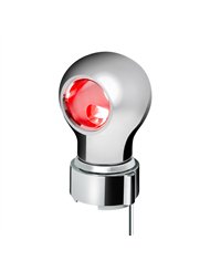 UP71168-Thread-On Chrome Charlotte Style Gearshift Knob With LED 9/10 Speed Adapter-Red LED