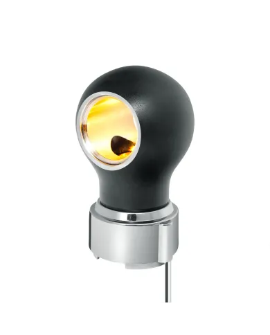 UP71169-Thread-On Matte Black Charlotte Style Gearshift Knob With LED 9/10 Speed Adapter-Amber LED