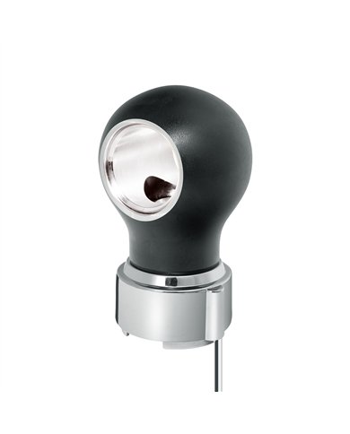 UP71171-Thread-On Matte Black Charlotte Style Gearshift Knob With LED 9/10 Speed Adapter-White LED
