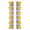 UP37988-SS Front Air Cleaner Bracket With 12X 19 LED Reflector Lights & Bezels For Peterbilt-Amber LED & Lens