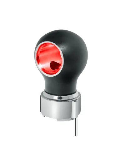 UP71174-Thread-On Matte Black Charlotte Style Gearshift Knob With LED 9/10 Speed Adapter-Red LED