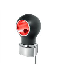 UP71174-Thread-On Matte Black Charlotte Style Gearshift Knob With LED 9/10 Speed Adapter-Red LED
