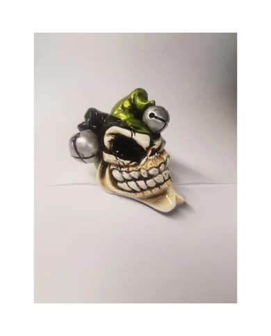 Jester Skull Bone Green Hat Jester Skull Bone Green Hat