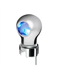UP71176-Thread-On Chrome Charlotte Style Gearshift Knob With LED 13/15/18 Speed Adapter-Blue LED