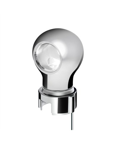 UP71177-Thread-On Chrome Charlotte Style Gearshift Knob With LED 13/15/18 Speed Adapter-White LED