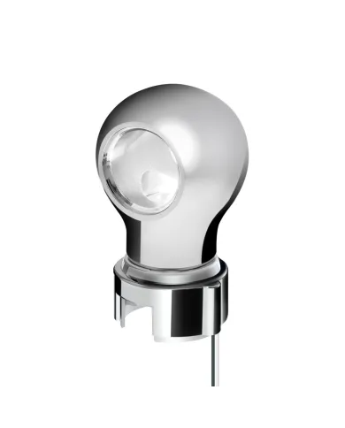 UP71177-Thread-On Chrome Charlotte Style Gearshift Knob With LED 13/15/18 Speed Adapter-White LED