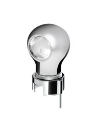 UP71177-Thread-On Chrome Charlotte Style Gearshift Knob With LED 13/15/18 Speed Adapter-White LED