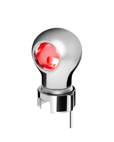 UP71180-Thread-On Chrome Charlotte Style Gearshift Knob With LED 13/15/18 Speed Adapter-Red LED