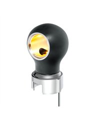 UP71181-Thread-On Matte Black Charlotte Style Gearshift Knob With LED 13/15/18 Speed Adapter-Amber LED